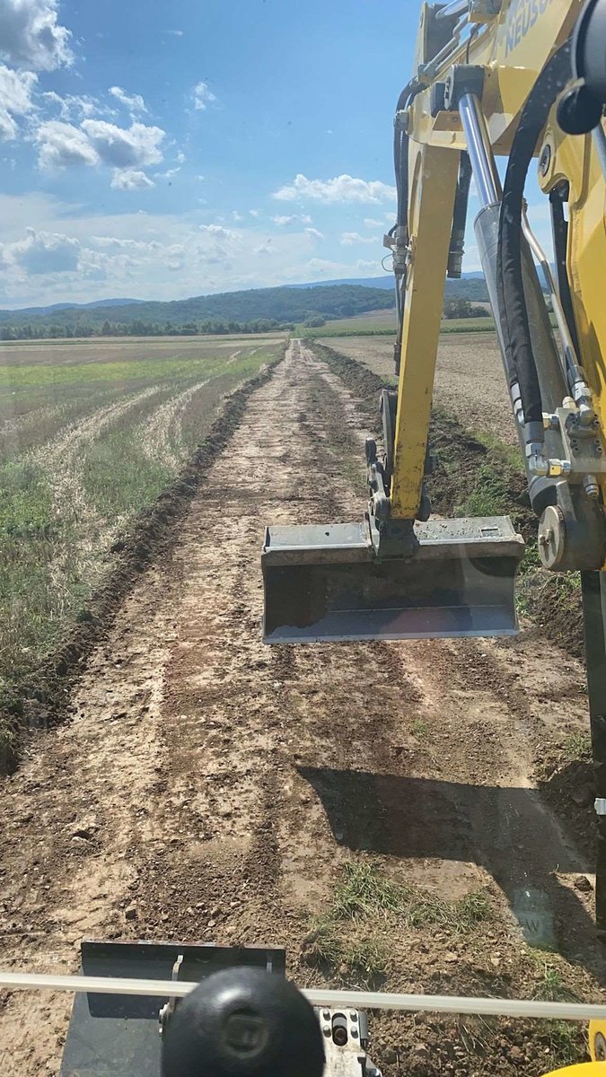 Blick aus Bagger von Baumaschinen Neuhauser
