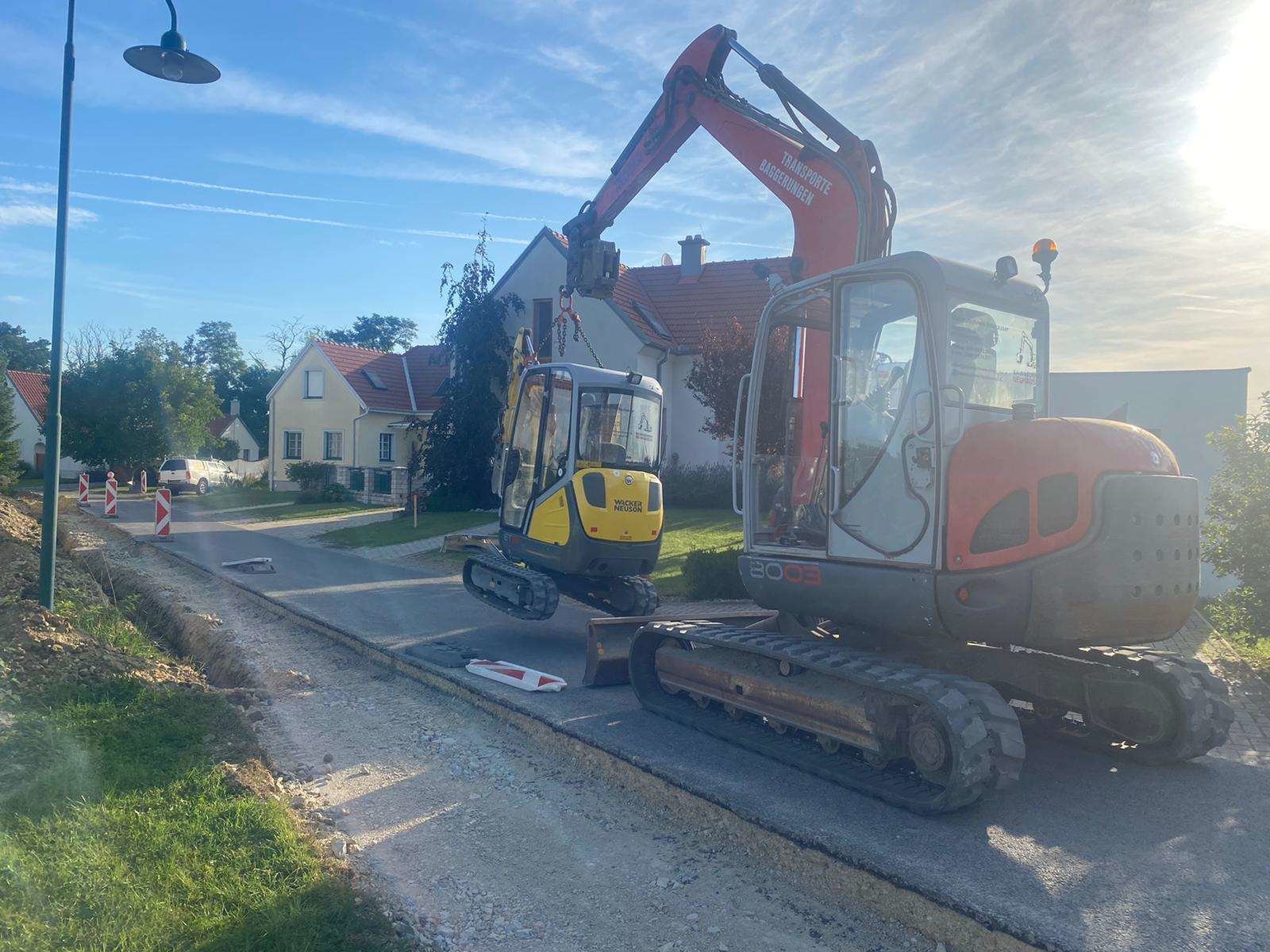 Baggertransport von Baumaschinen Neuhauser